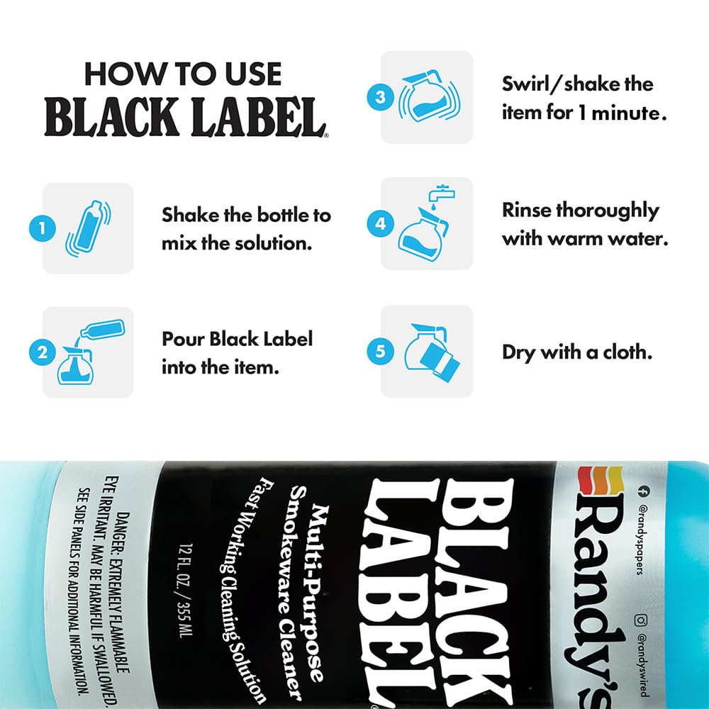 Randy's Black Label Cleaner - (12 fl oz) - Best Multipurpose Surface Cleaning Solution for Glass Tops, Metal and Ceramic Surfaces - Glass Top Cleaner