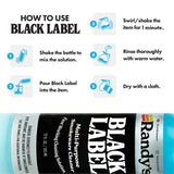 Randy's Black Label Cleaner - (12 fl oz) - Best Multipurpose Surface Cleaning Solution for Glass Tops, Metal and Ceramic Surfaces - Glass Top Cleaner