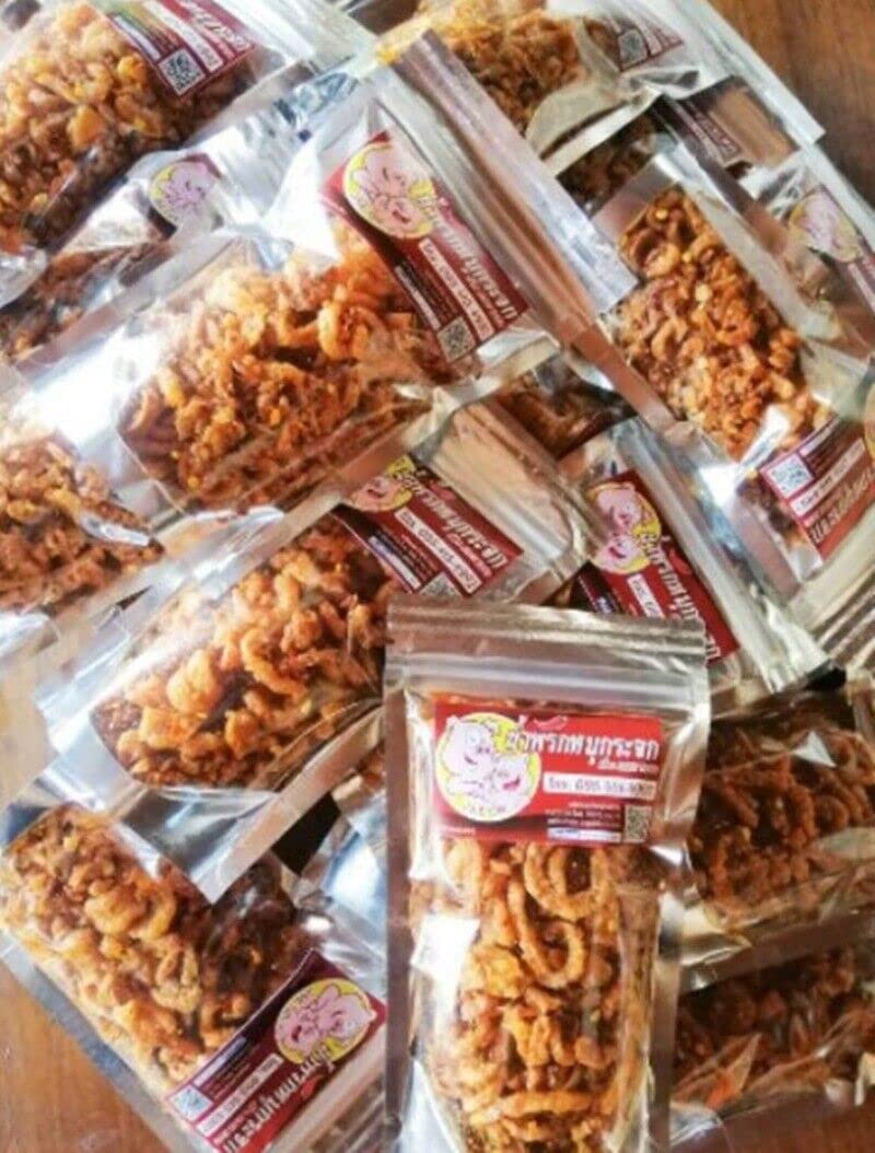 Revada 1x130g Thai Crispy Pork Snack Chili Onion Garlic Fried Less Spicy Savory Food Meal Product Quality of Thailand Flavor: Normal Spicy No