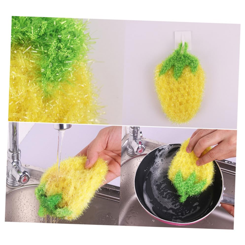 UPKOCH Dish Sponge Towel Strawberry Kitchen Cleaning Cloth 4pcs