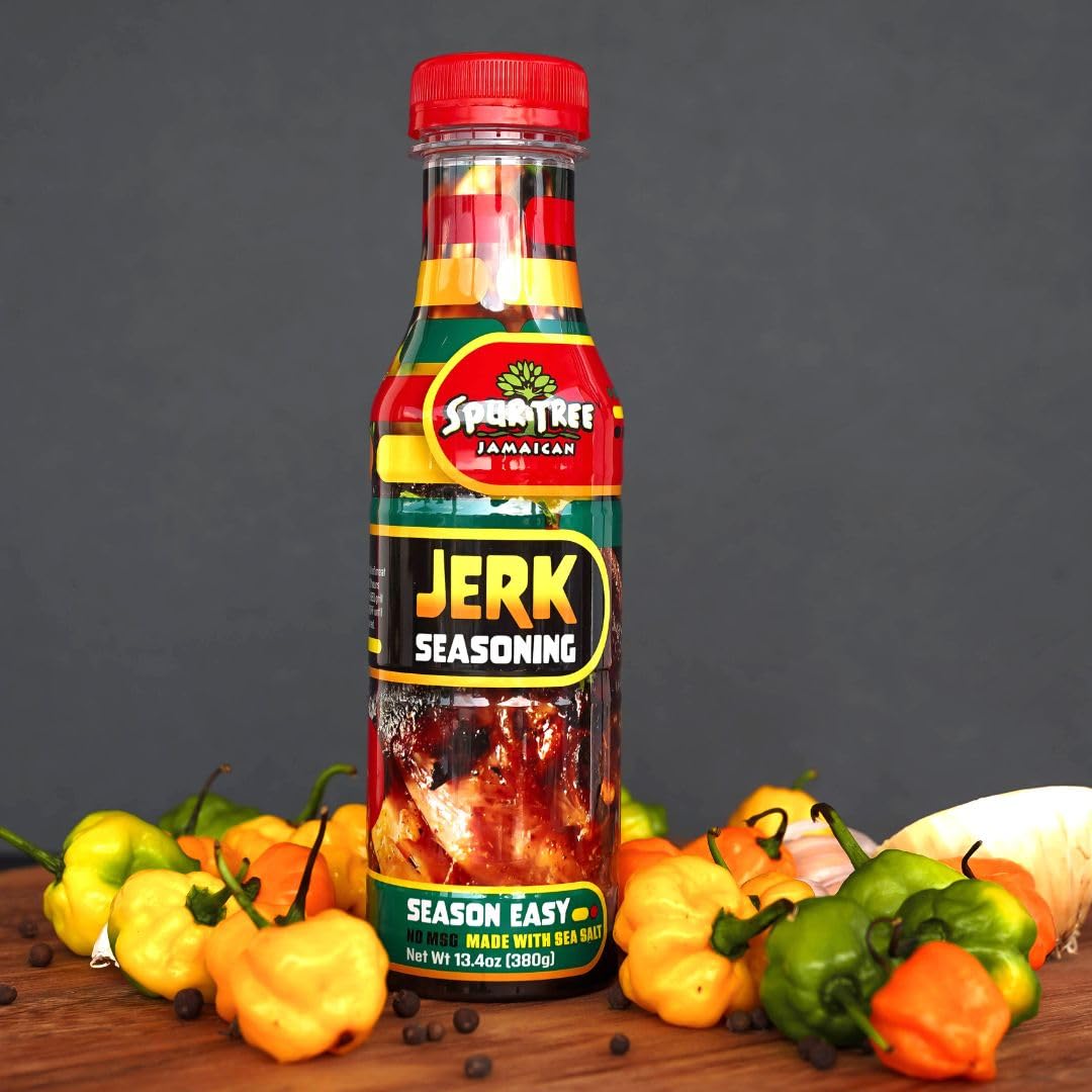 Spur Tree Jamaican Jerk Seasoning 13.4 Oz - Authentic Caribbean Mild Jerk Seasoning with All-Natural and Fresh Ingredients from Jamaica