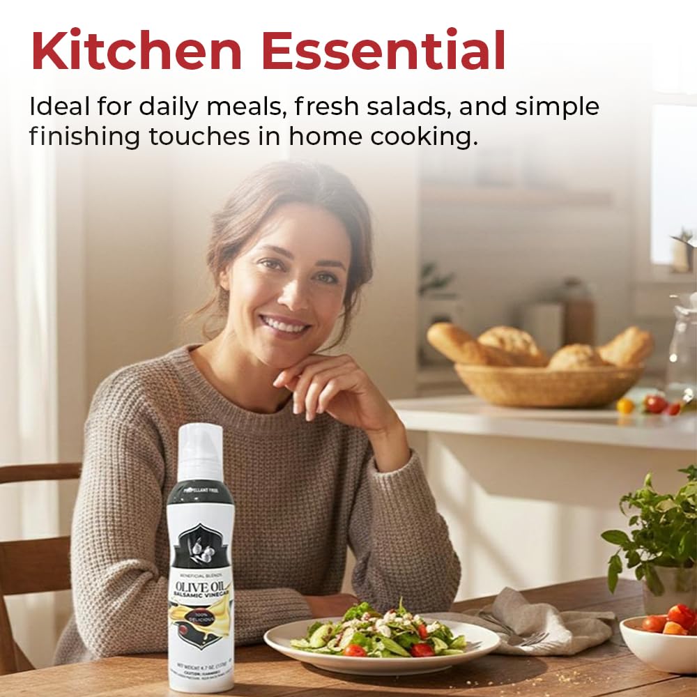 Olive Oil & Balsamic Vinegar Salad Spray, Vinaigrettes & Cooking, No Propellants, Quality Crafted in USA, Net Wt 4.7 oz