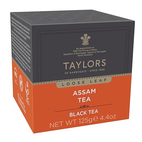 Taylors of Harrogate Pure Assam Black Tea, Loose Leaf, 4.41 Ounce Carton (Pack of 1), Full-bodied, Satisfying & Malty, Caffeinated, Premium Whole Leaf