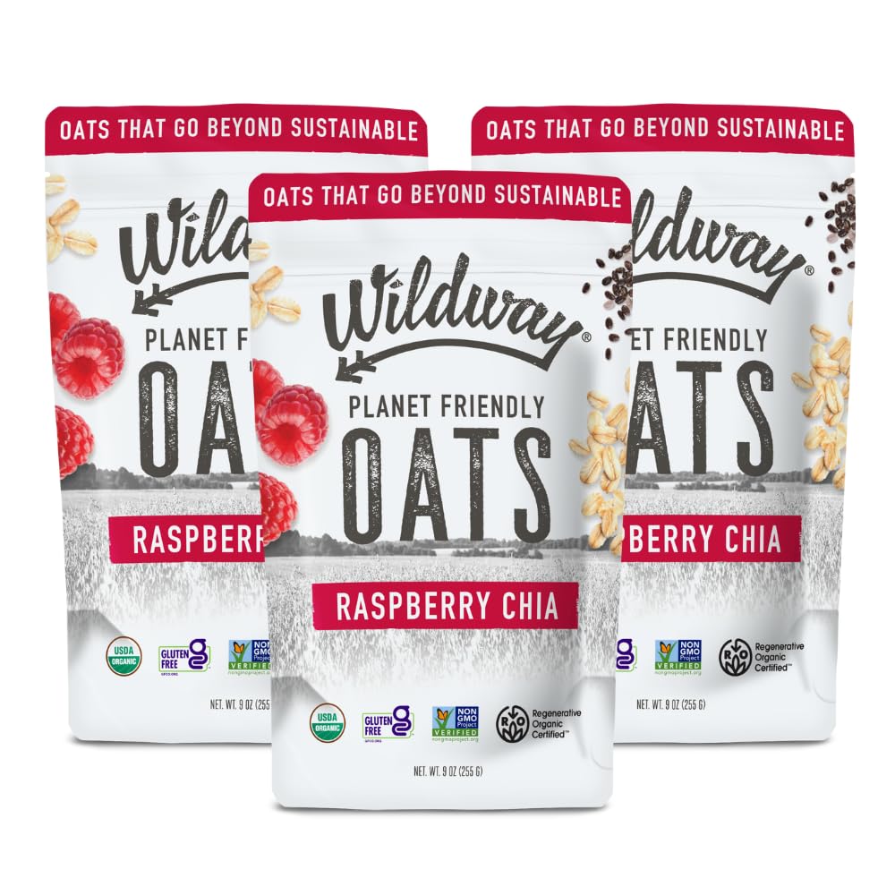 Wildway Organic Rolled Oats, Overnight Oats | Glyphosate-Free, Gluten-Free Oatmeal | Non-GMO, Plant-Based Protein | Regenerative, Sustainable
