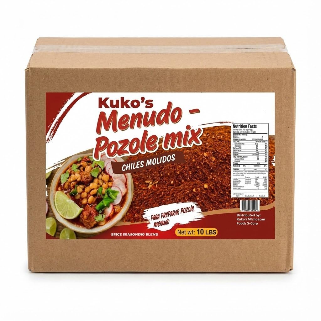 Kuko's Menudo & Pozole Spice Mix, Professional Restaurant Grade Seasoning Blend, 10 Pound Bulk Box