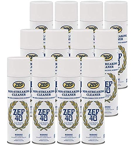 Zep 40 Non-Streaking Cleaner - 18 oz (Case of 12) 14401 - Heavy-Duty Foaming Action Aerosol Formulated for Non-Conductive Surfaces, Ideal for Cold