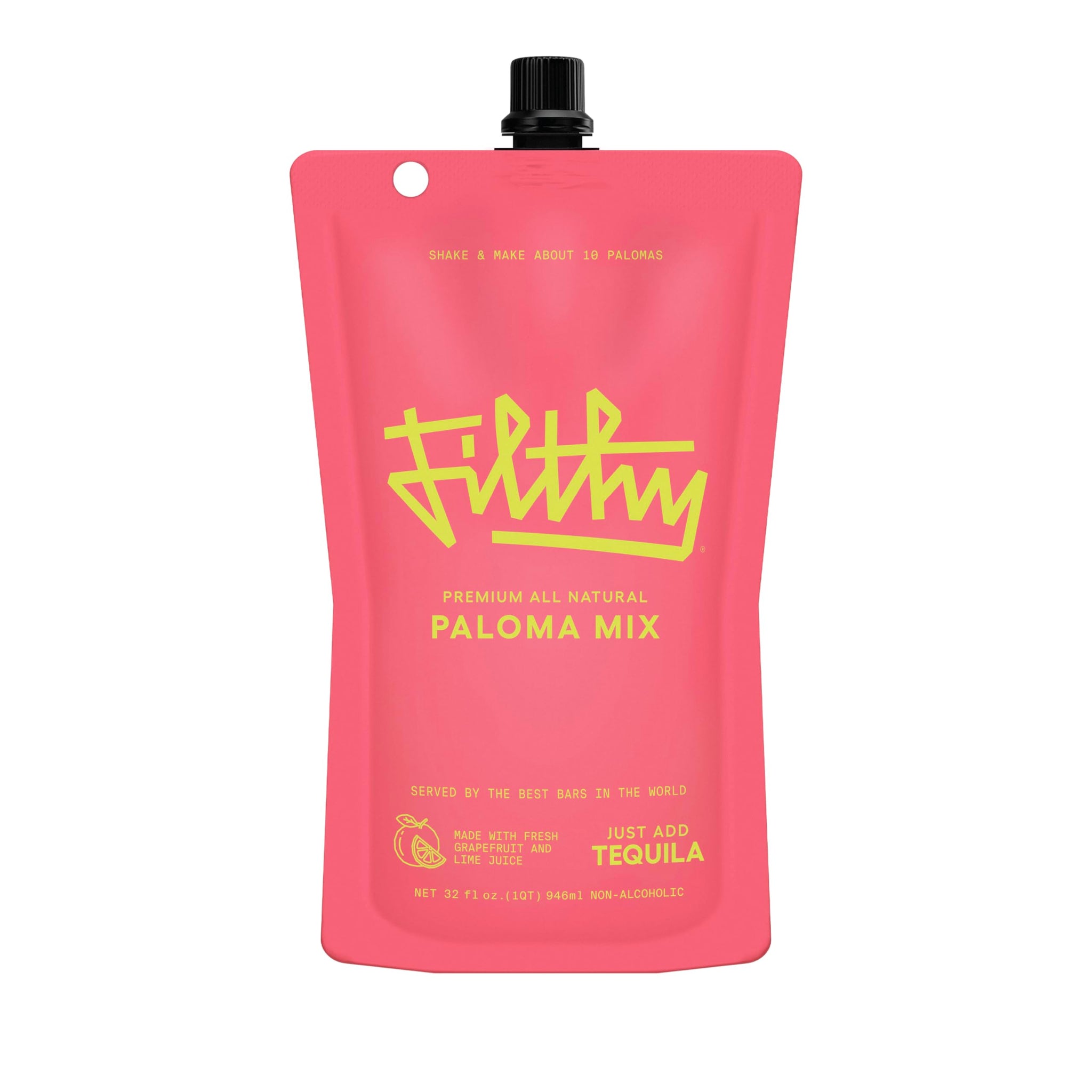 Filthy Paloma Mix, Premium Cocktail Mixer, All-Natural, Non-GMO, Vegan & Gluten-Free, Made with Fresh Ruby Red Texas Grapefruit & Florida Lime Juice