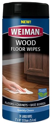 Weiman Wood Floor and Furniture Wipes - Quickly Cleans Hardwood Floors, Cabinets and Baseboards - 24 Count