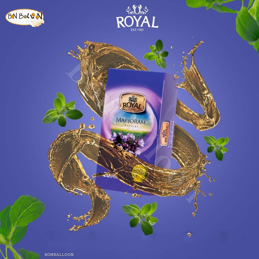 Royal Tea Egyptian Marjoram Tea Bags Natural Flavor Herbal Flower No Caffeine No Artificial Flavors No Additives Traditional Spice 80 Tea Bags