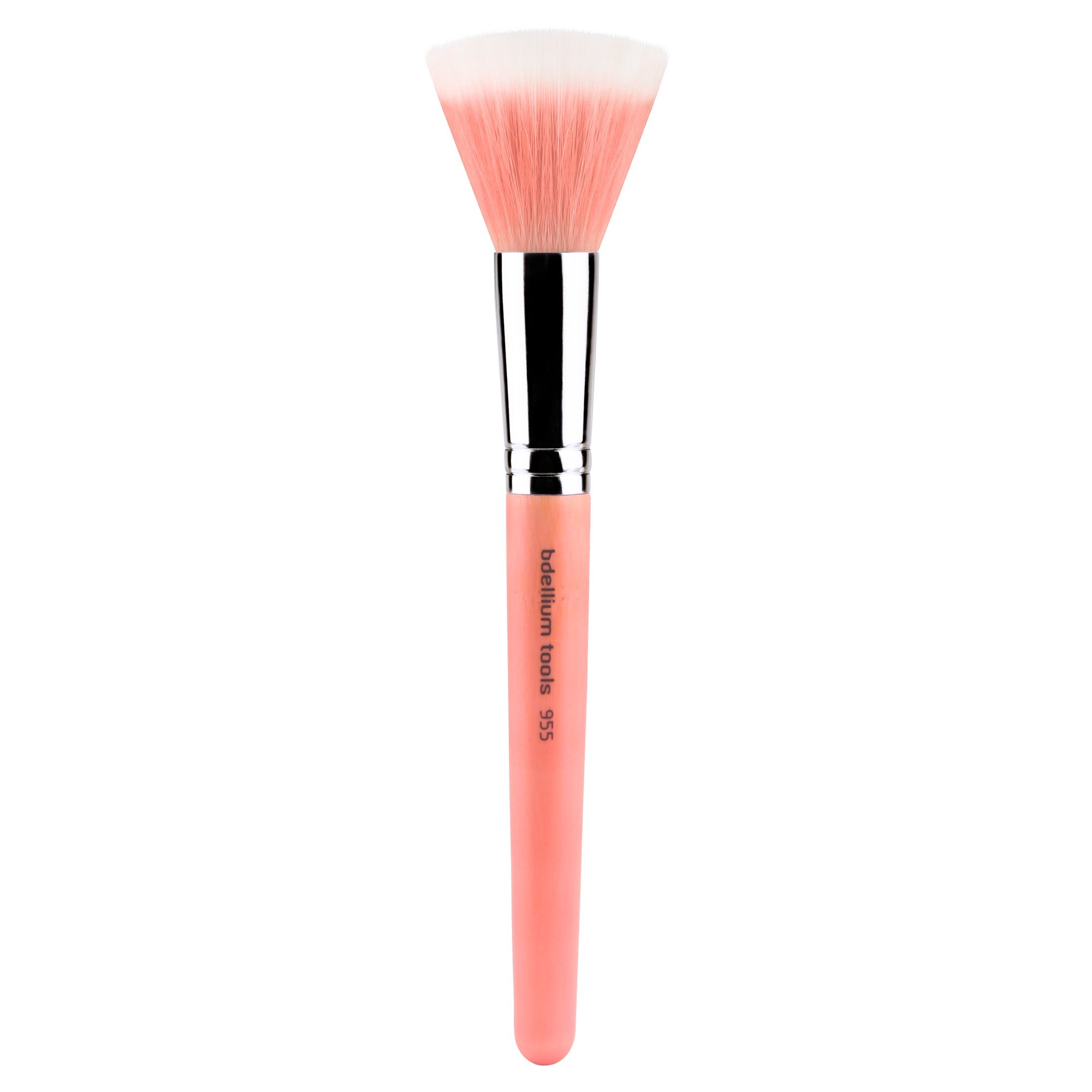 Bdellium Tools Professional Makeup Brush - Pink Bambu Series 955 Finishing - With Soft Synthetic Fibers, For Stippling, Lightweight Application (Pink