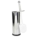 Home Basics Polished Stainless Steel Toilet Brush with Holder and Canister Stand