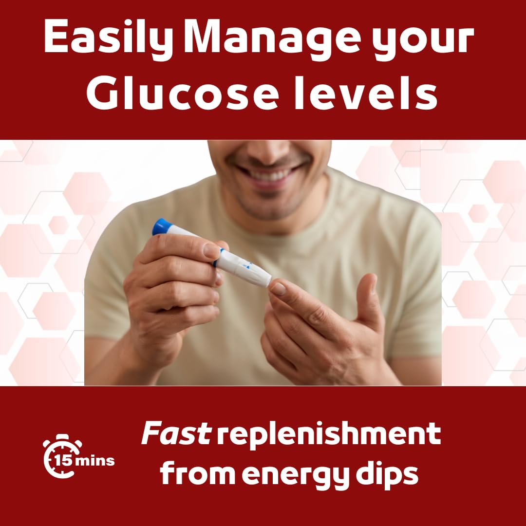Fast Acting Glucose Powder Packets, Strawberry - Instant Dissolve, No Water Needed | 15g Pure Dextrose | Waterproof SlimPaks | Made in USA |