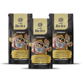 Café Britt® - Costa Rican Espresso Coffee (10.5 oz.) (3-Pack) - Whole Bean, Arabica Coffee, Kosher, Gluten Free, 100% Gourmet & Dark Roast