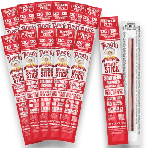 Wicked Cutz Southern Style Tapatio Breakfast Sticks, 12g Protein, 12 Sticks