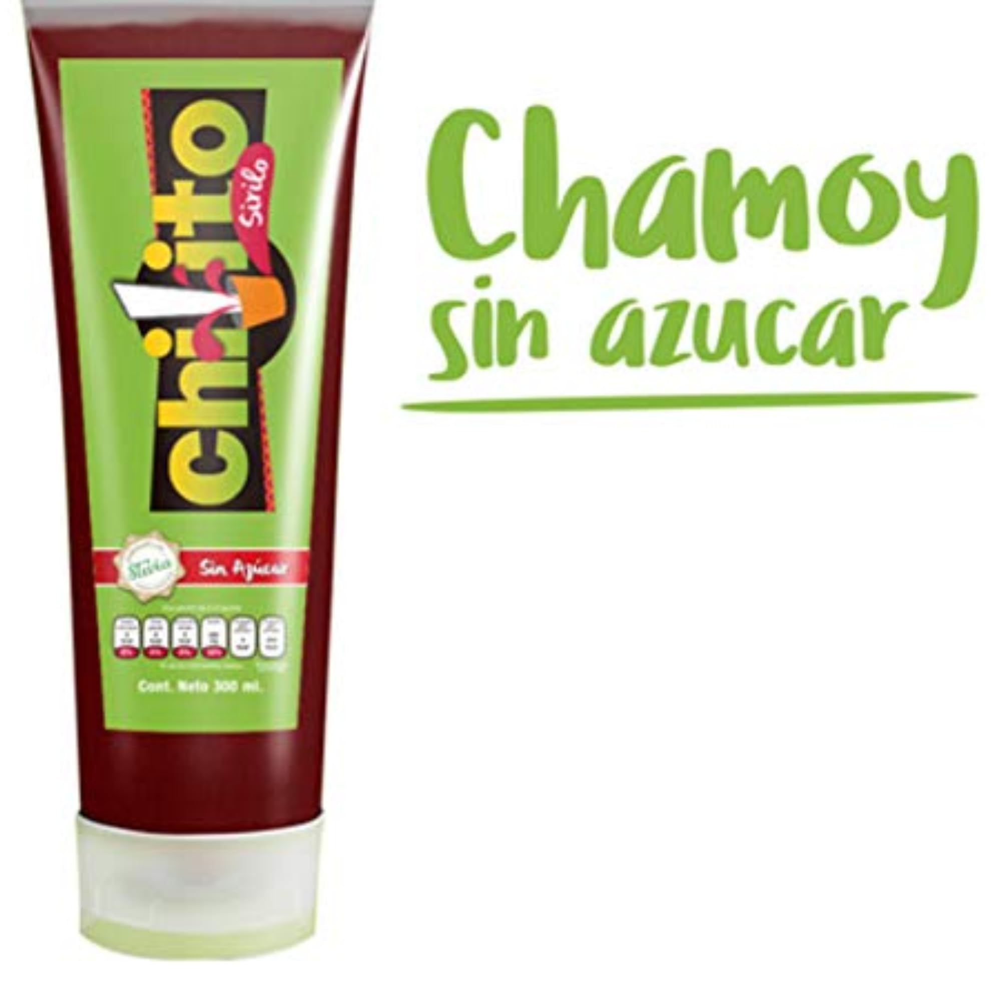 Chilito Sirilo Chamoy Sauce for Fruit 300ml (10.1 fl oz) with Stevia, Sugar Free Mexican Chamoy, Sweet Spicy Fruit Topping, Keto Friendly Dulce