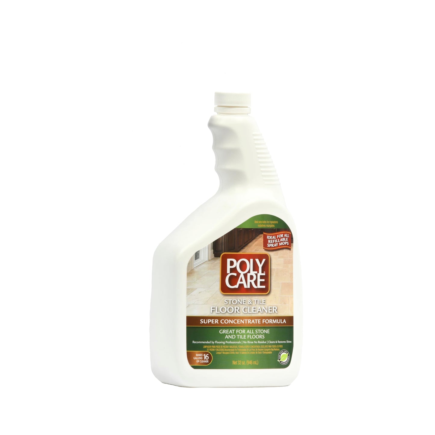 PolyCare Stone & Tile Floor Cleaner Super Concentrate - 32 Fl Oz - Fresh- Dilute Concentrate with Water for Spray Mops and Spray Bottles