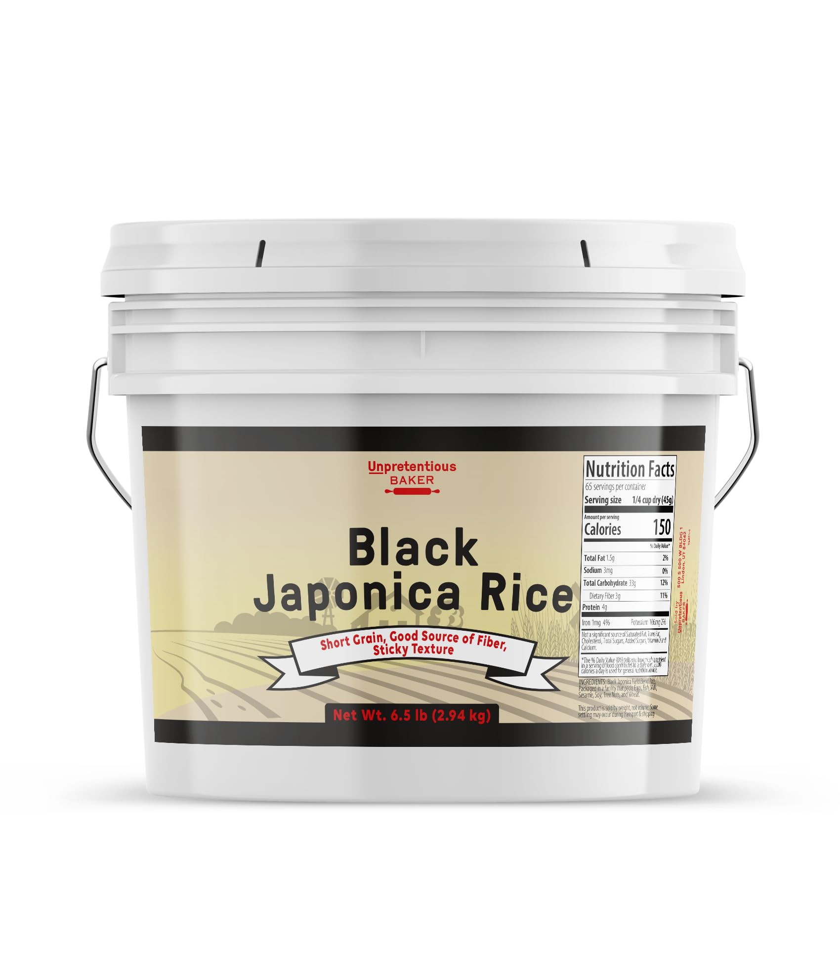 Unpretentious Japonica Black Rice, 1 Gallon, Good Source of Fiber, Nutty Flavor (6.5 Pound)