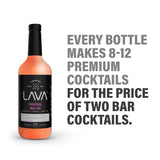 LAVA Premium Tropical Mai Tai Mix made with real passion fruit, pineapple, lemon and lime, no artificial sweeteners, 1-Liter (33.8oz) Glass Bottle