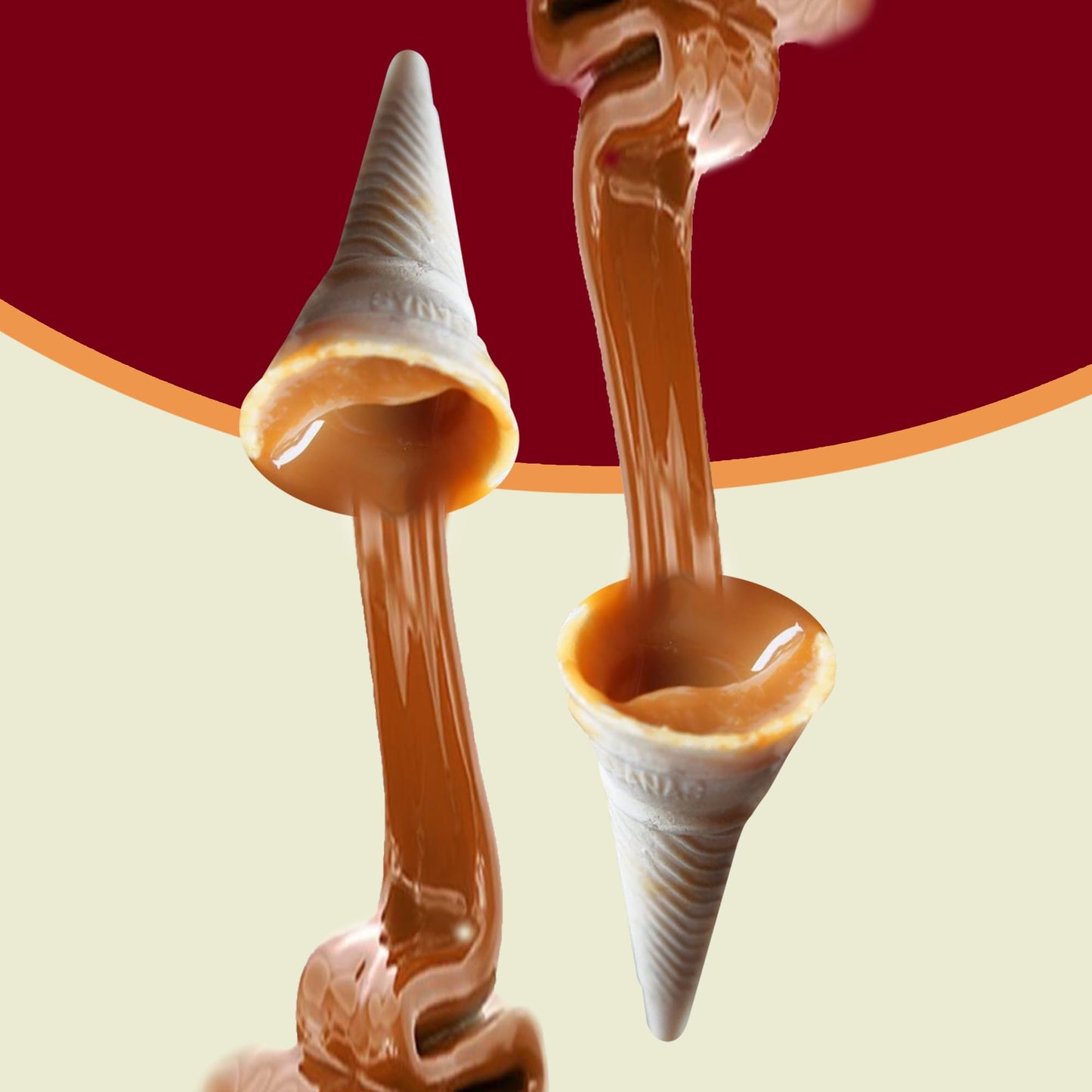 Las Sevillanas Cajeta Filled Wafer Cones - Traditional Mexican Candy, Sweet Dessert Treats - Dulce de Leche-Caramel Sauce | Crispy Waffle - Perfect