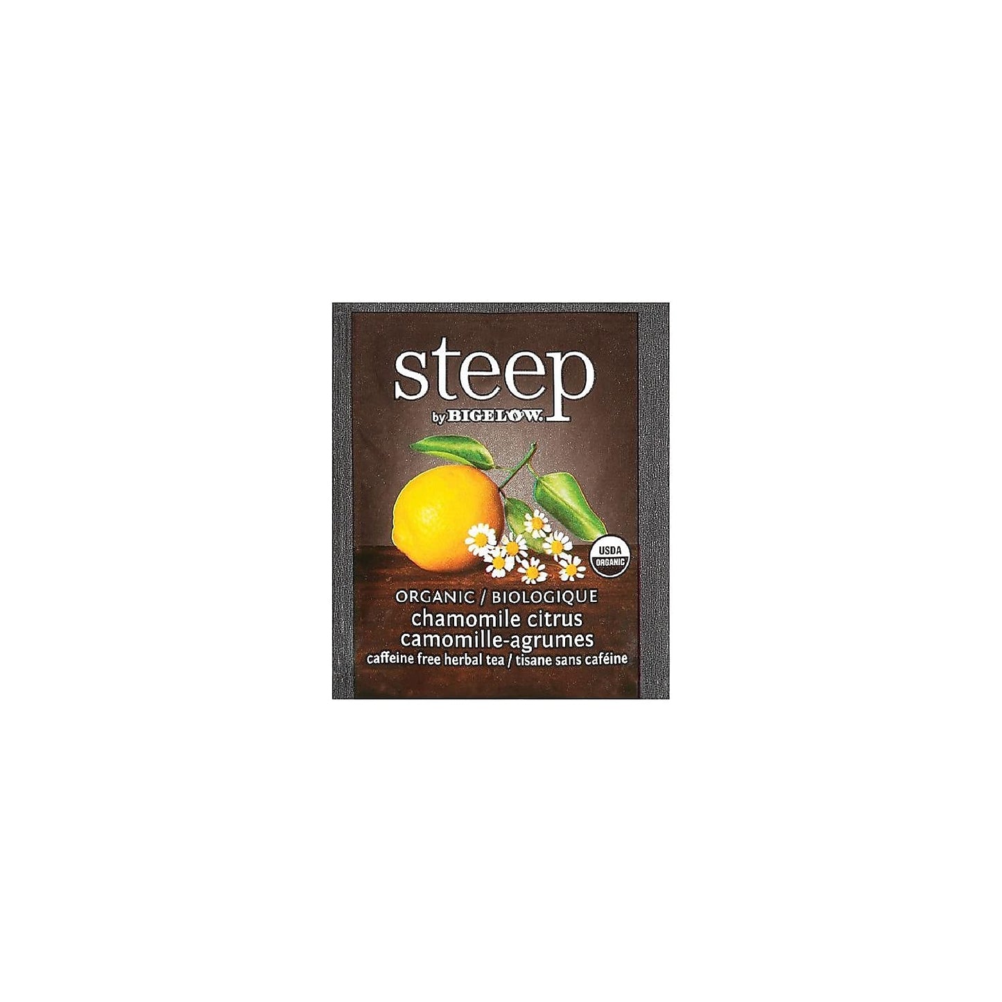 steep Organic Chamomile Citrus Herbal 20 Count Box, Certified Organic, Gluten-Free, Kosher Tea in Foil-Wrapped Bags