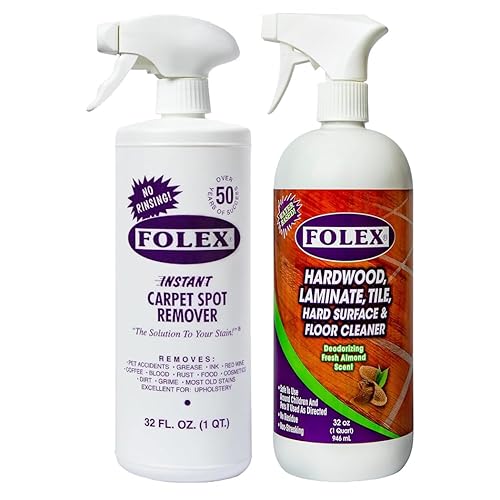 FOLEX Instant Carpet Spot Remover and Hardwood, Laminate, Tile & Floor Cleaner Bundle - Powerful Stain Remover for Carpet, Rugs, Upholstery