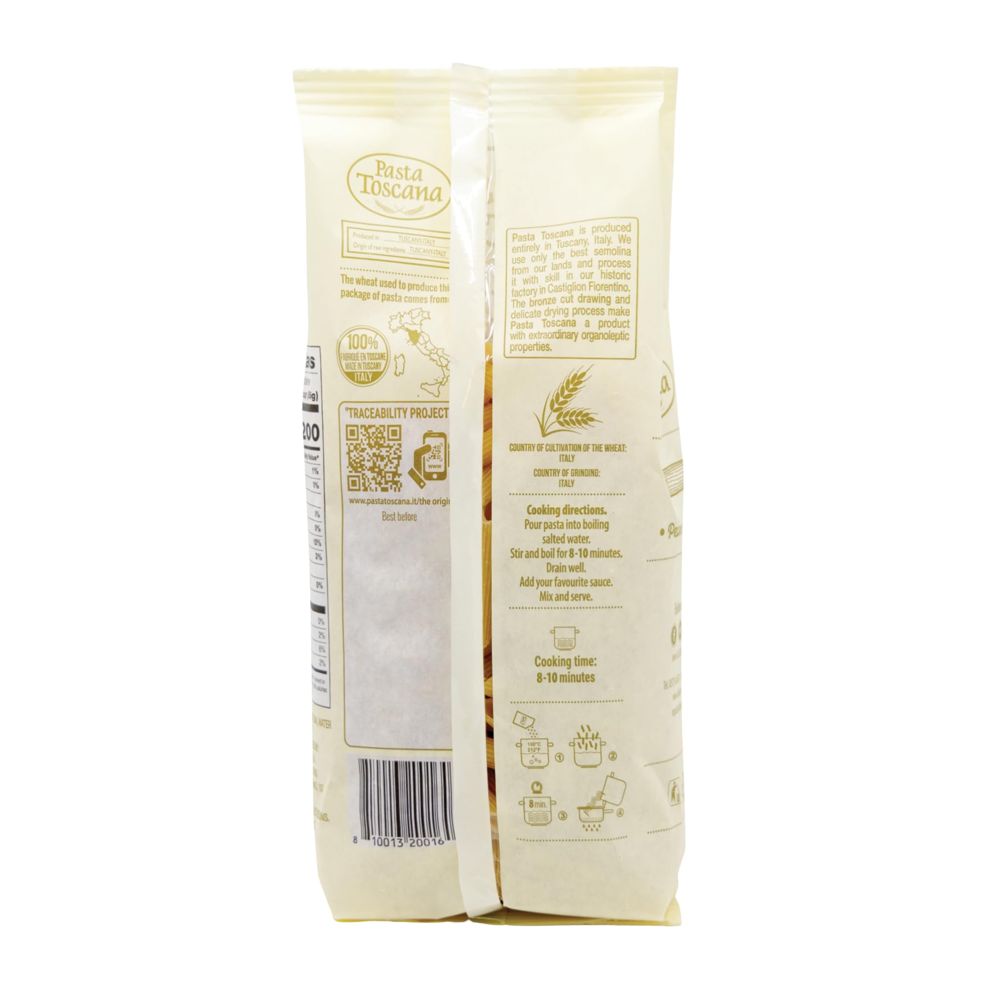 Pasta Toscana | Bronze Die Pasta | Italian Durum Wheat Semolina | Bronze die Pasta, 16 oz (Pack of 5, Penne Rigate)