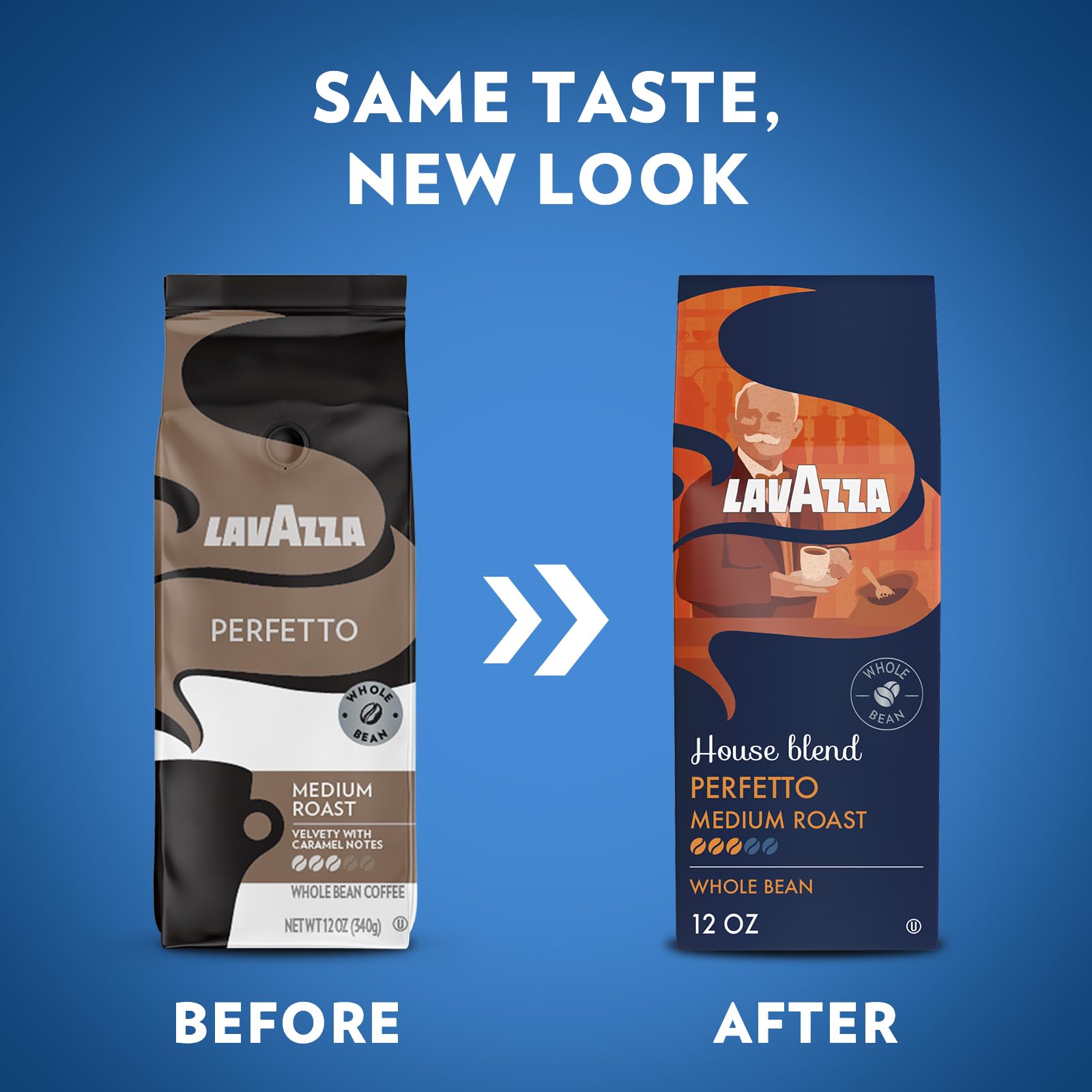 Lavazza House Blend Perfetto Whole Bean Coffee 12oz Bag, Medium Roast, Full-bodied, Intensity 3/5, 100% Arabica, Ideal for Drip Brewers, (Pack of 1)