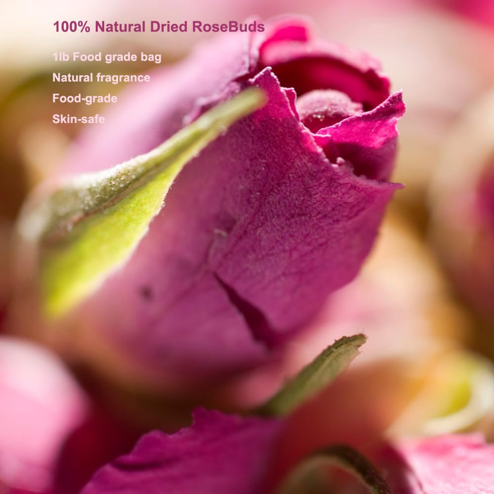 OneDove Dried Rose Petals and Rose Buds -1 Pound Food grade - Use in Tea, Baking, Making Water, essential oil, Wedding Confetti