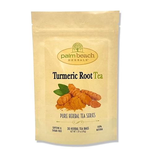 Palm Beach Medicinal Herbs - Turmeric Root Tea - Pure Herbal Tea Series, 30ct