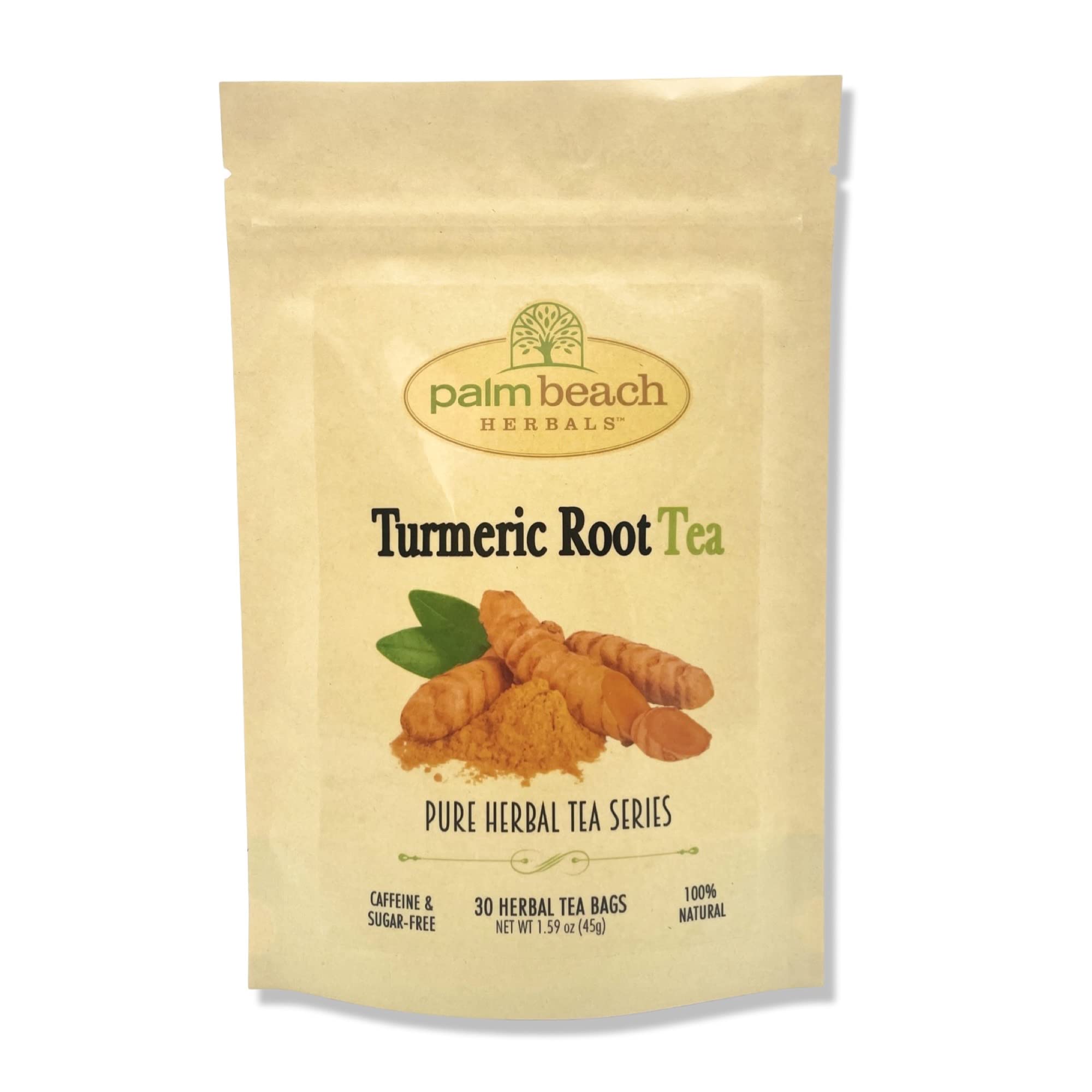 Palm Beach Medicinal Herbs - Turmeric Root Tea - Pure Herbal Tea Series, 30ct