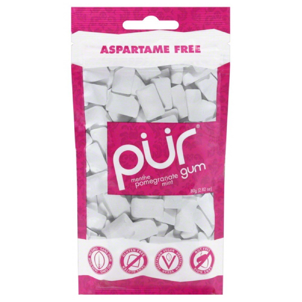 Pur Gum Gum, Pomegranate Mint, 80 Grams , Pack of 24