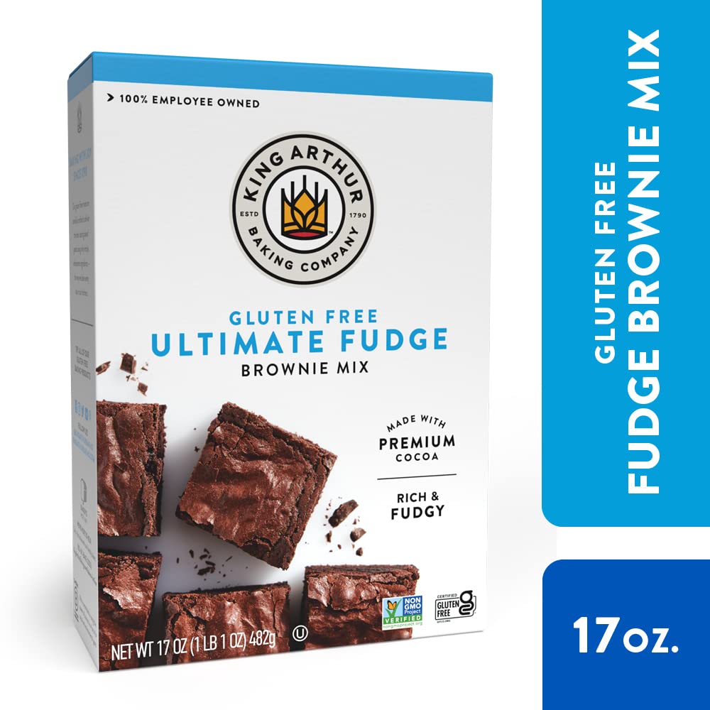King Arthur Gluten-Free Fudge Brownie Mix, Certified Gluten-Free, Non-GMO Project Verified, Certified Kosher, 17 Oz
