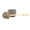 Iris Hantverk Birch Wood Toilet Brush and Soft Concrete Cup in Dark Grey