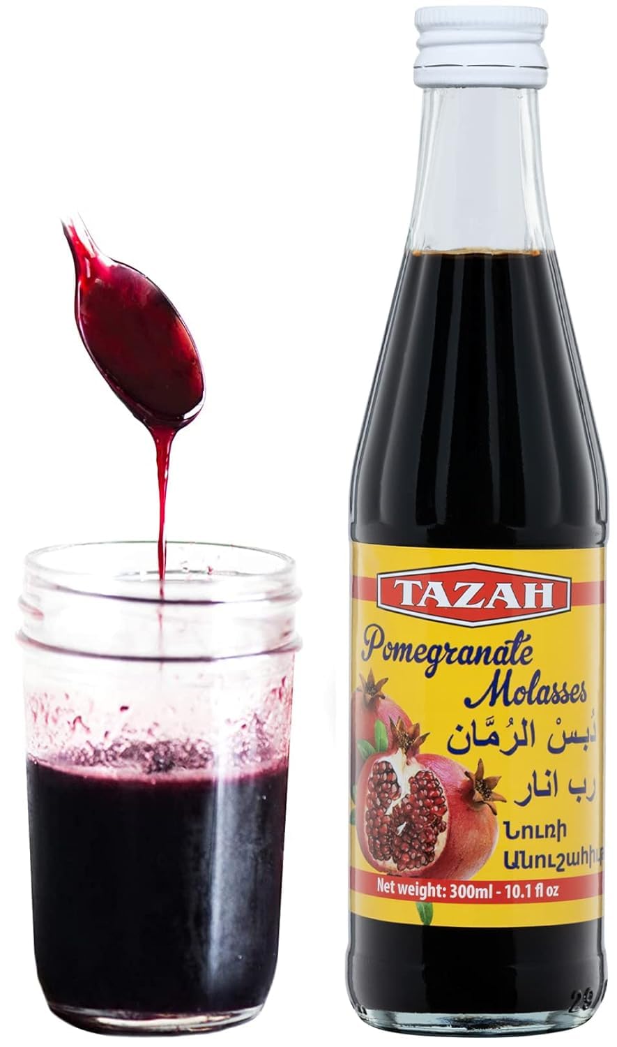 Tazah Pomegranate Molasses 10 fl oz - 300ml - No Added Sugar 100% Natural Pure Lebanese Molasses