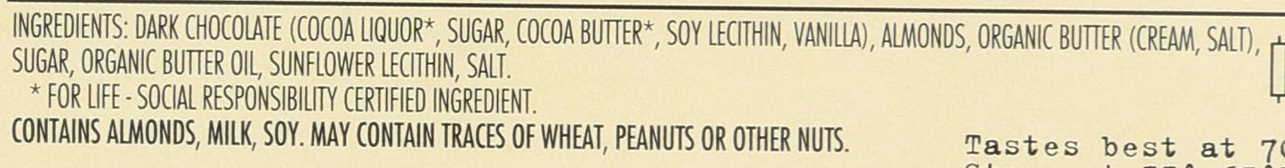 Chocolove Almonds, Toffee & Sea Salt Dark Chocolate Bar, 3.2 OZ