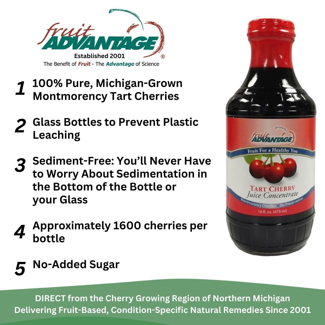 Unsweetened Tart Cherry Juice Concentrate, Traverse Bay Farms, (16 Fl Oz (1-Pack))