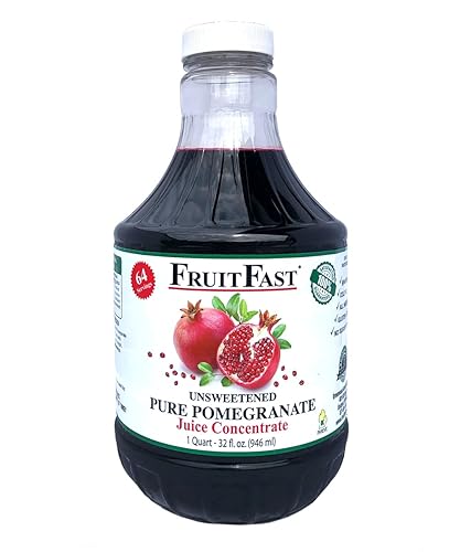 Pomegranate Juice Concentrate by FruitFast - (32 FL OZ) Unsweetened, 65 Brix Pure Concentrated Juice - 100% Pomegranate Extract - No Additives or