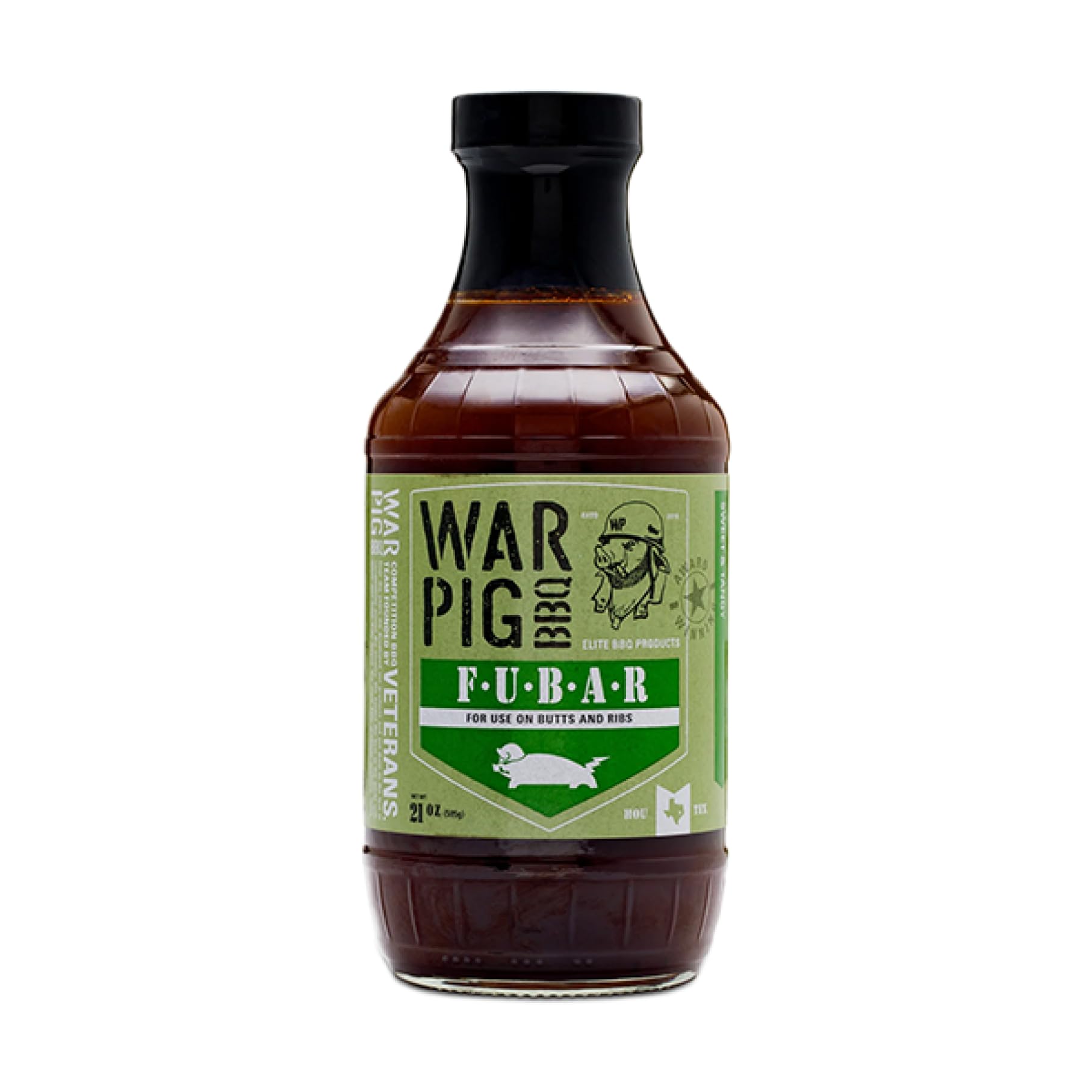 WarPig BBQ FUBAR Elite BBQ Sauce - Sweet & Tangy Texas Style Barbecue Sauce for Ribs, Pork & Chicken - Competition Winning Pitmaster Glaze & Grilling