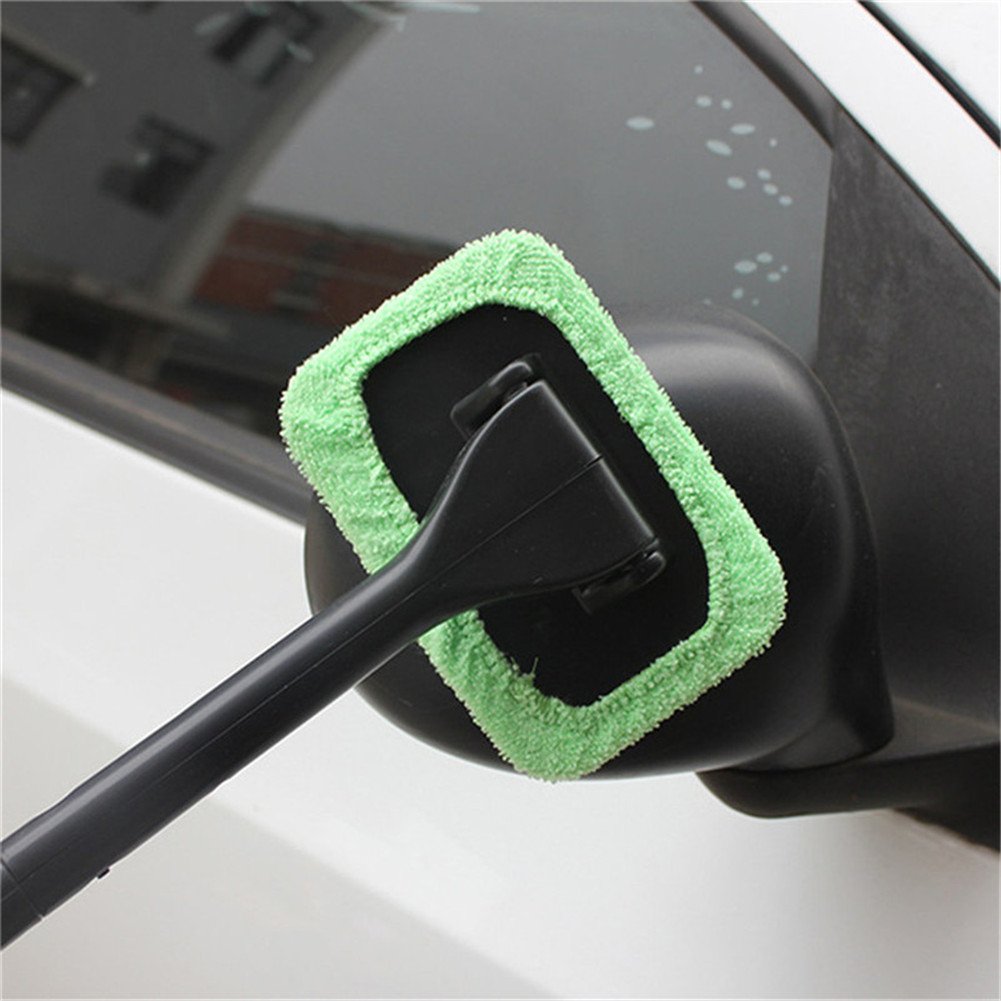 Silence Shopping Microfiber Car Windshield Easy Cleaner, Detachable Handle Brush, Cleaning Tool, Come with 2 Pads Washer Towel and 30ml Spray Bottle