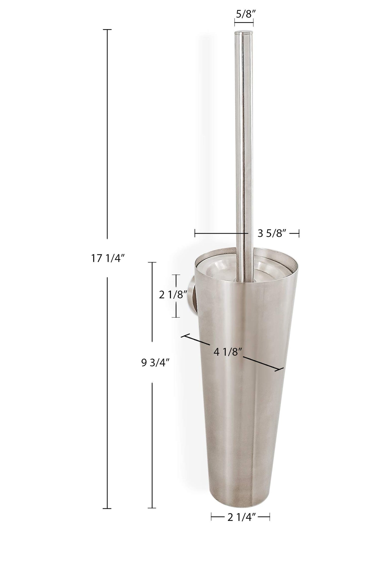URBN.design - Beckmann Series - Ultra Grade Modern Toilet Brush and Wall-Mounted Removable Drip Cup Holder, Brushed Nickel Finish and SS304 (18/10)