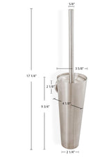 URBN.design - Beckmann Series - Ultra Grade Modern Toilet Brush and Wall-Mounted Removable Drip Cup Holder, Brushed Nickel Finish and SS304 (18/10)