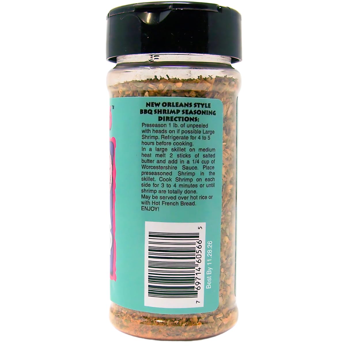 Andy Roo's No Salt No MSG Louisiana BBQ Shrimp Creole Seasoning, 3.5 Ounce Shaker