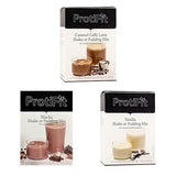 PROTIFIT - High Protein Pudding & Shake Mix 3 Pack, Coffee Bundle: Caramel Caffe Latte, Mocha, VanillaMeal Replacement, 7 Servings Per Box, (3 Pack)