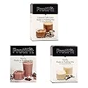 PROTIFIT - High Protein Pudding & Shake Mix 3 Pack, Coffee Bundle: Caramel Caffe Latte, Mocha, VanillaMeal Replacement, 7 Servings Per Box, (3 Pack)