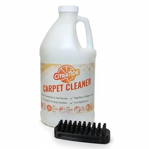 CITRATIDE Carpet Cleaner Concentrate + Free Scouring brush - USA Made Enzymatic Citrus Formula for Carpets, Rugs & Upholstery - Eco-Friendly Pet Safe