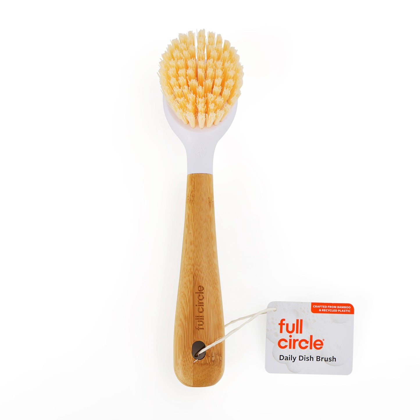 Full Circle Be Good - Bamboo Handle Dish Brush - Sustainable Kitchen Cleaning with Tough Bristles - Natural Dish Scrubber, Nonstick & Cast Iron