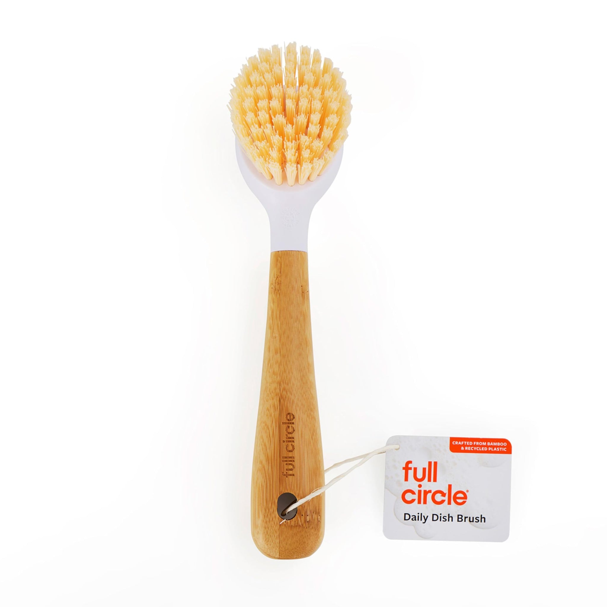 Full Circle Be Good - Bamboo Handle Dish Brush - Sustainable Kitchen Cleaning with Tough Bristles - Natural Dish Scrubber, Nonstick & Cast Iron