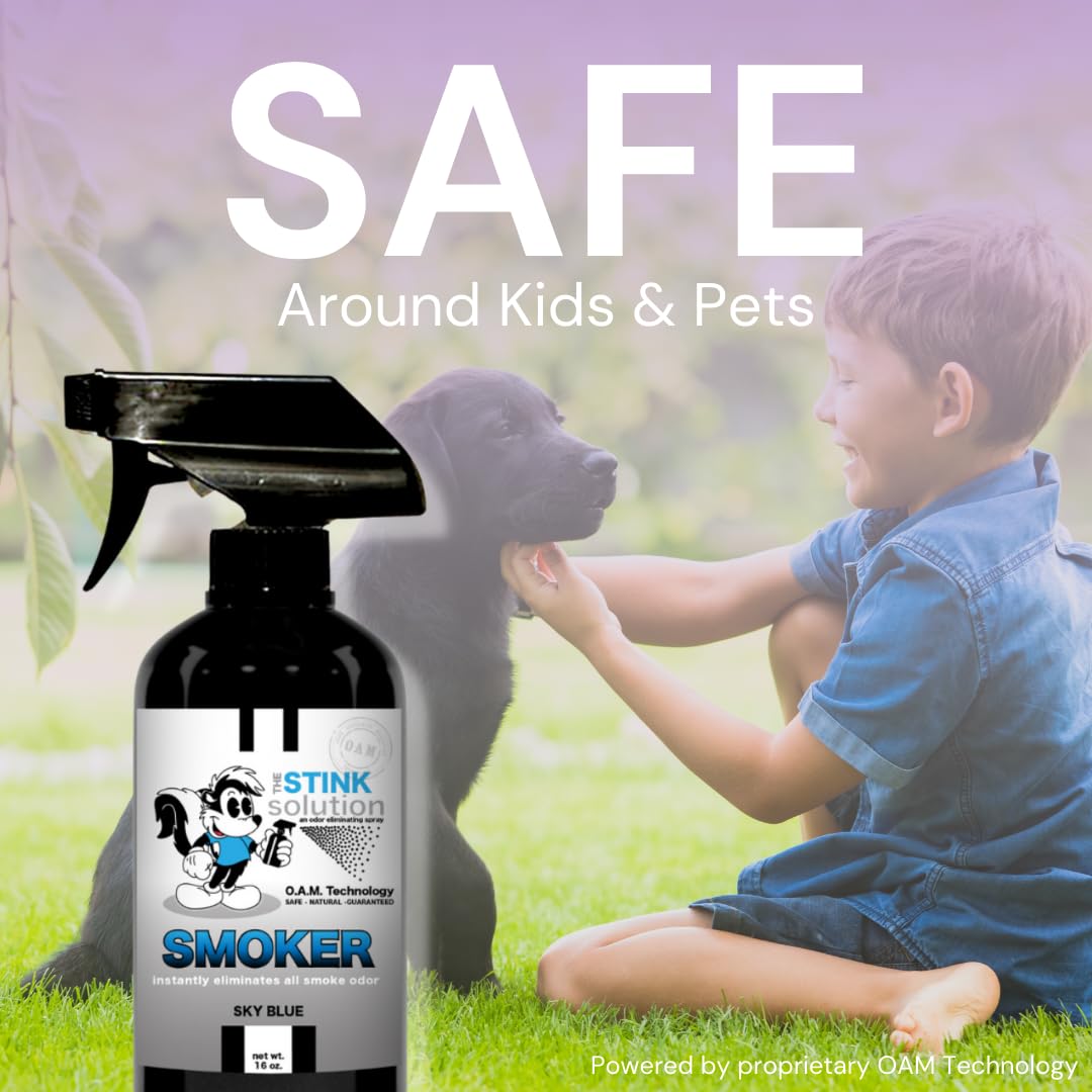 The Stink Solution Smoke Odor Eliminator Spray - Completely Remove Smoke Smell From House, Car, Clothes, Hair, & More - Best Odor Eliminator For Smoke