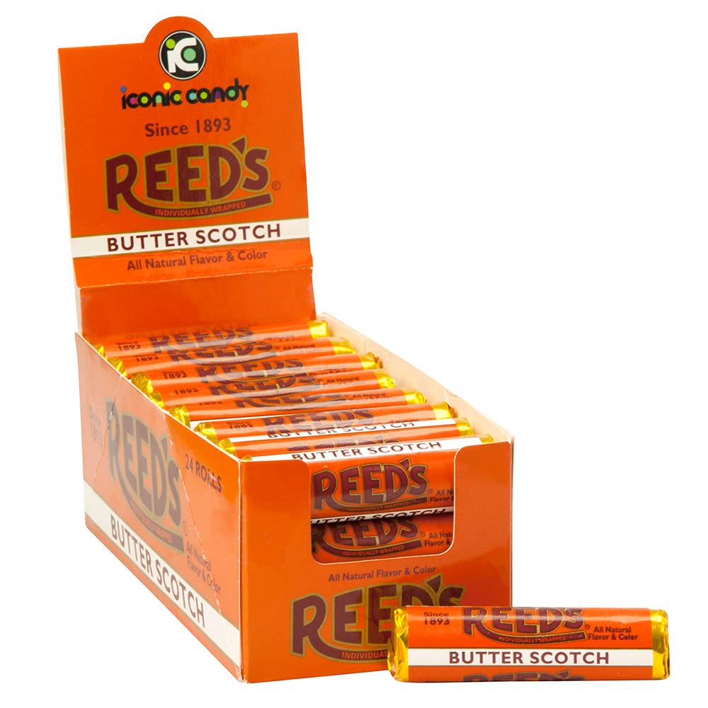 Reed’s Butterscotch Candy Rolls | Traditional Butterscotch Hard Candy | Creamy And Buttery Old-Fashioned Butterscotch Candy Brought To You By Iconic