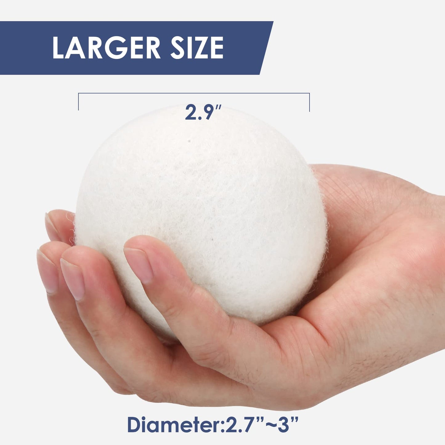 Wool Dryer Balls Handmade 3 Pack XL,Organic Laundry Dryer Balls,100% New Zealand Wool Natural Fabric Softener,Reusable 1000 Loads,Wrinkles Free